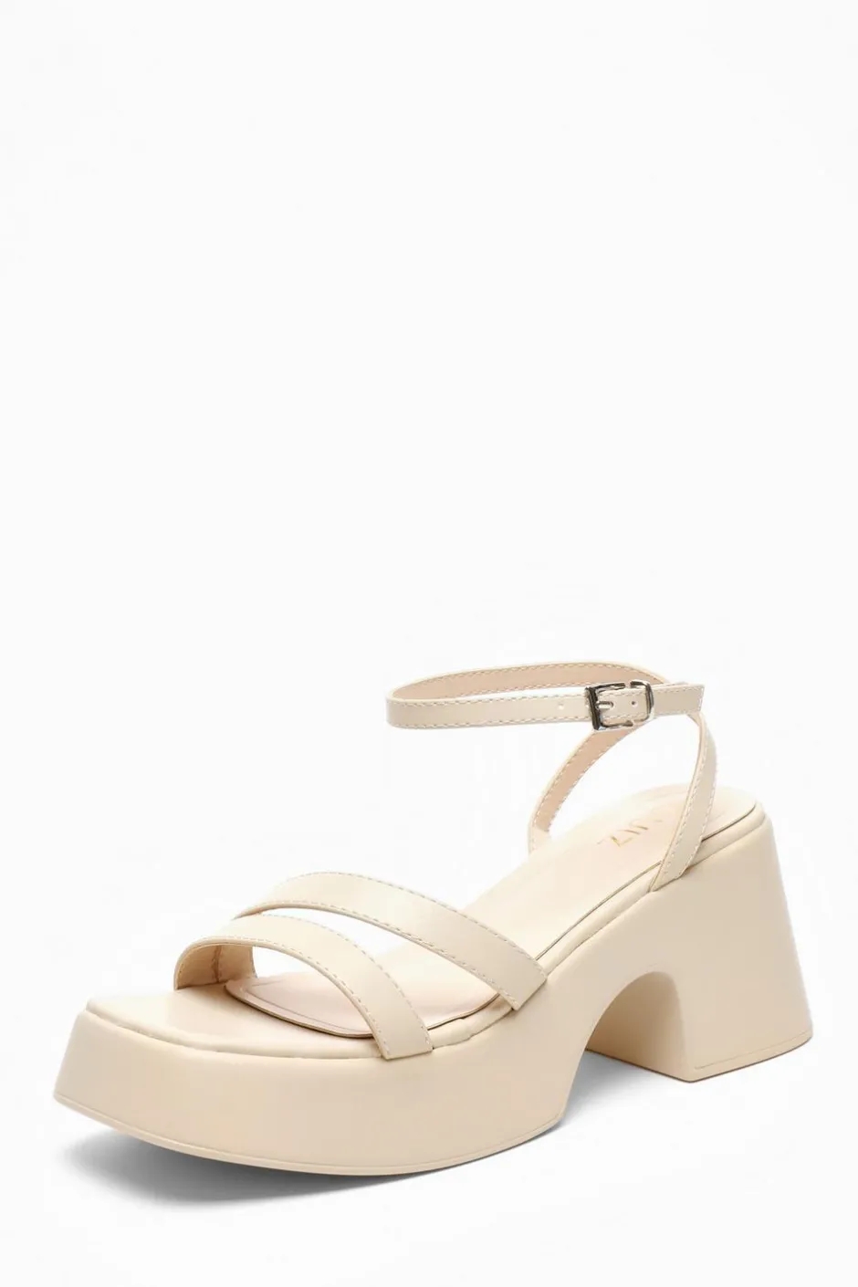 Quiz Nude Chunky Faux Leather Platform Sandals Sale