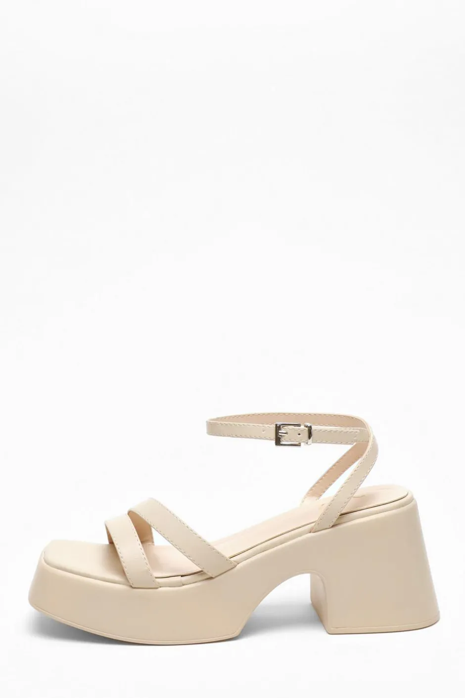 Quiz Nude Chunky Faux Leather Platform Sandals Sale