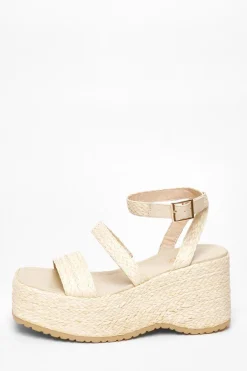 Quiz Chunky Platform Wedges Nude Sale