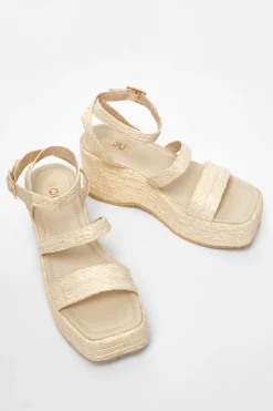 Quiz Chunky Platform Wedges Nude Sale