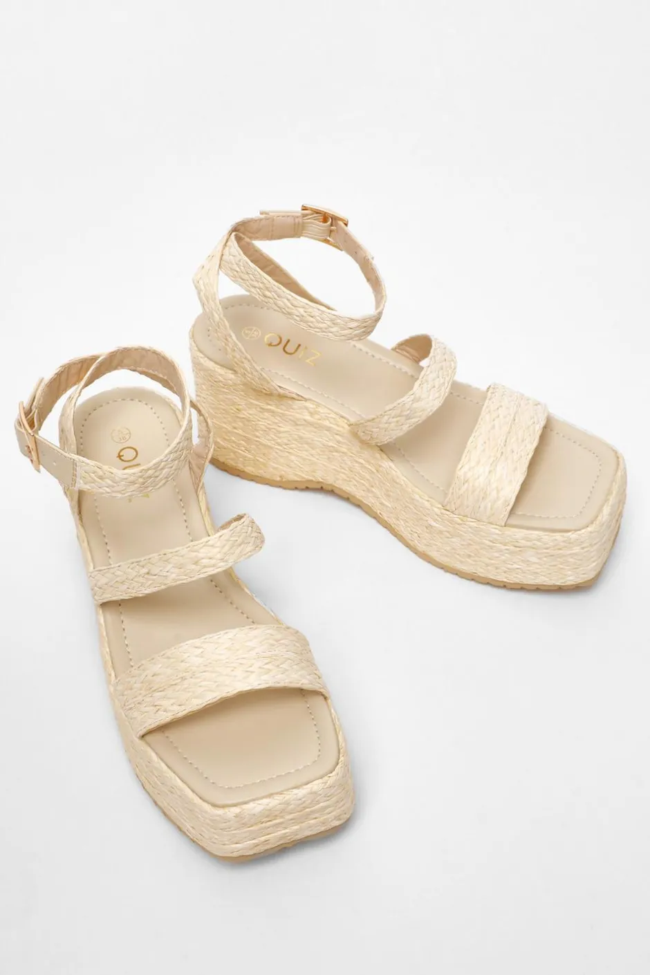 Quiz Chunky Platform Wedges Nude Sale