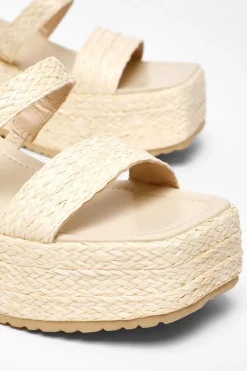 Quiz Chunky Platform Wedges Nude Sale