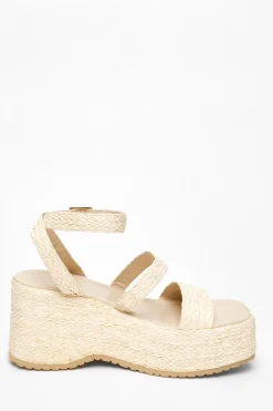 Quiz Chunky Platform Wedges Nude Sale