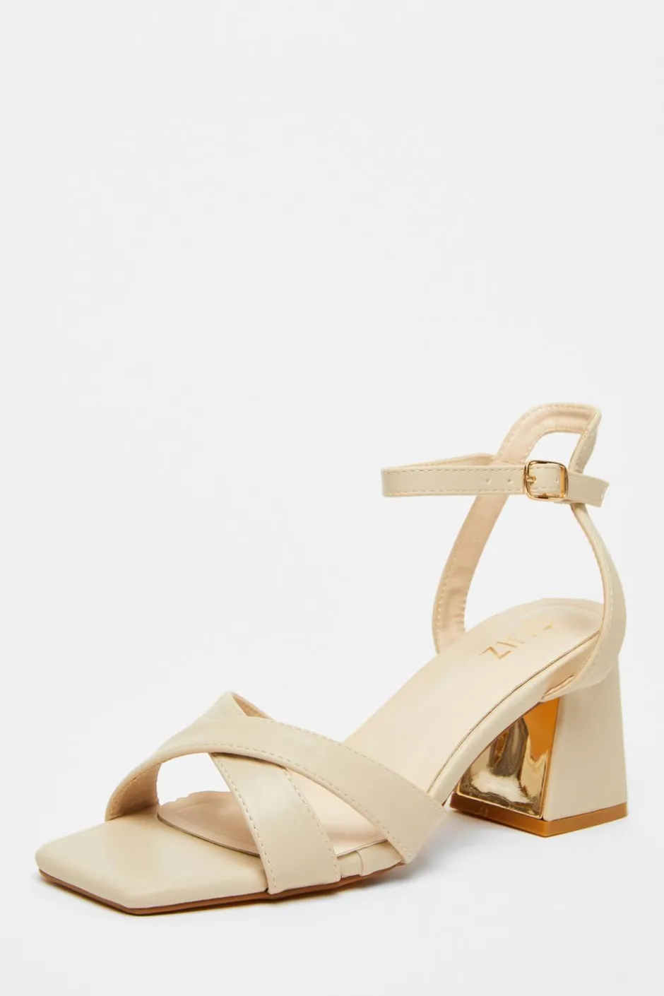 Quiz Nude Cross Strap Heeled Sandal