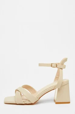 Quiz Nude Cross Strap Heeled Sandal