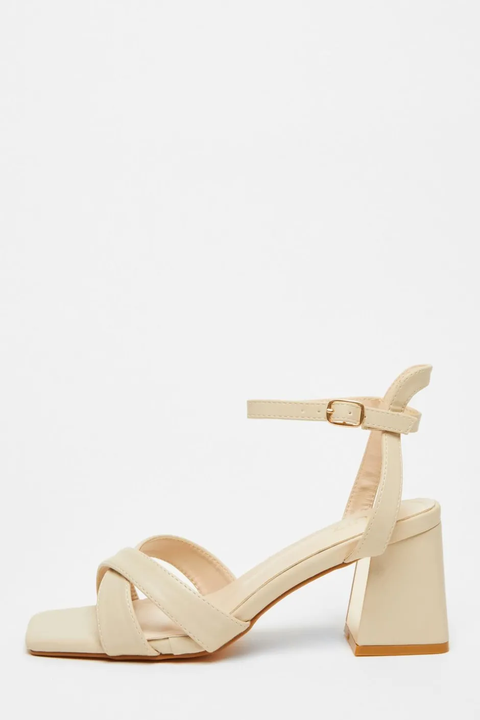 Quiz Nude Cross Strap Heeled Sandal