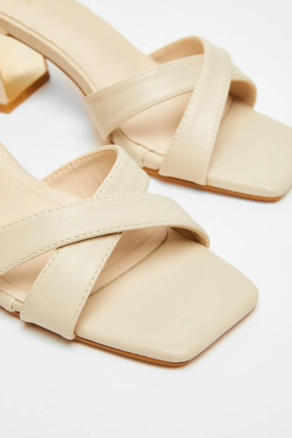 Quiz Nude Cross Strap Heeled Sandal
