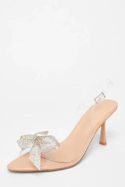 Quiz Diamante Bow Heels Nude Online