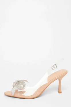 Quiz Diamante Bow Heels Nude Online