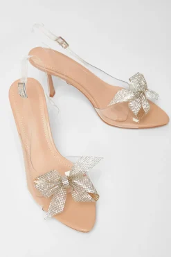 Quiz Diamante Bow Heels Nude Online