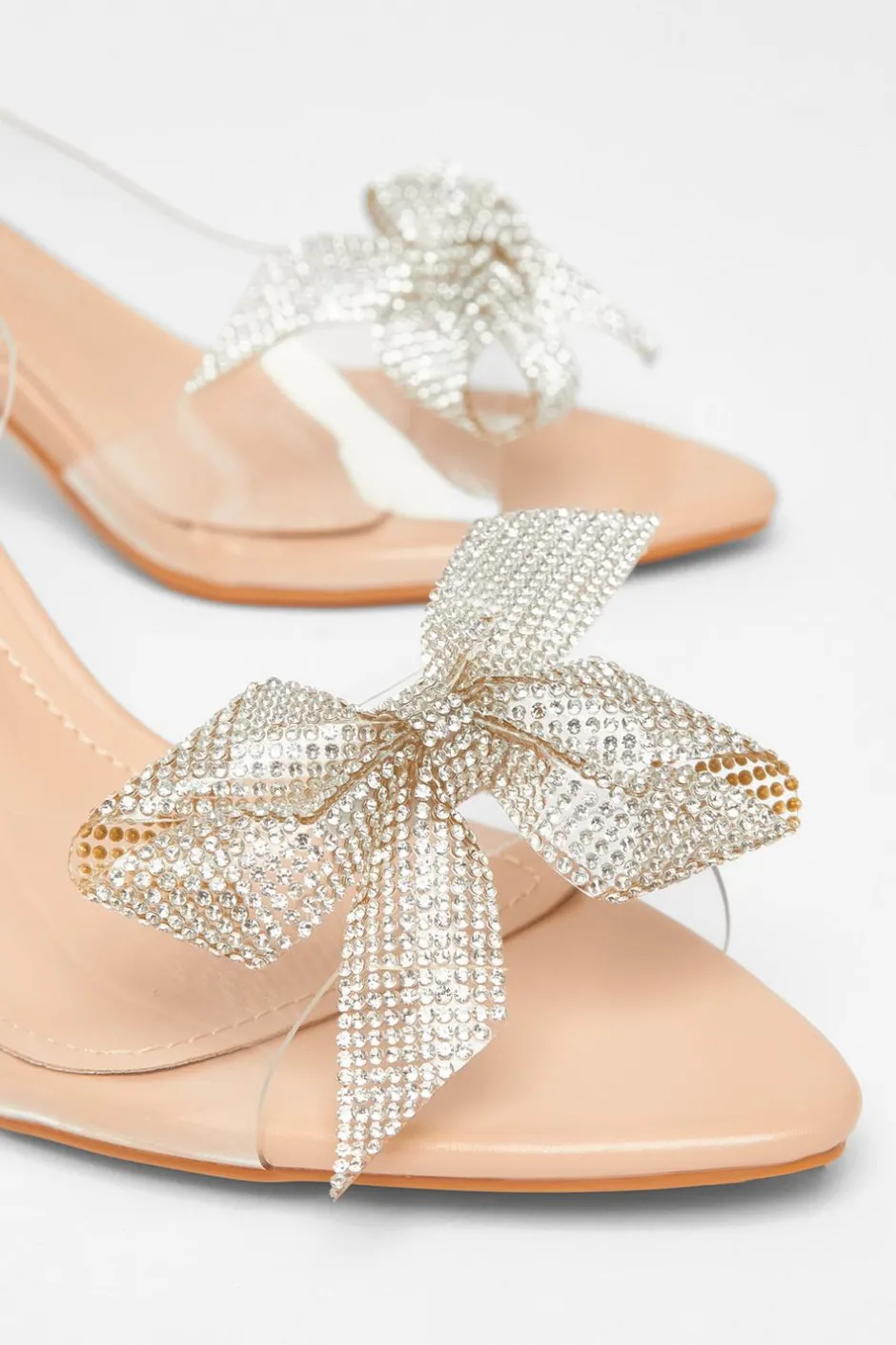 Quiz Diamante Bow Heels Nude Online