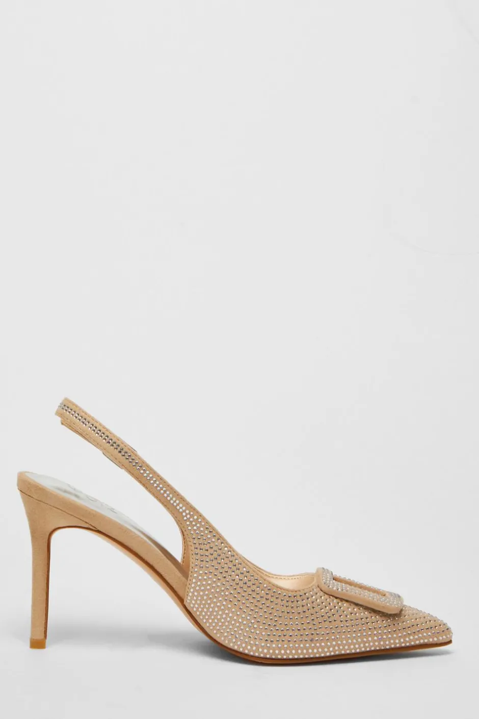 Quiz Nude Diamante Court Sling Back Heel Online