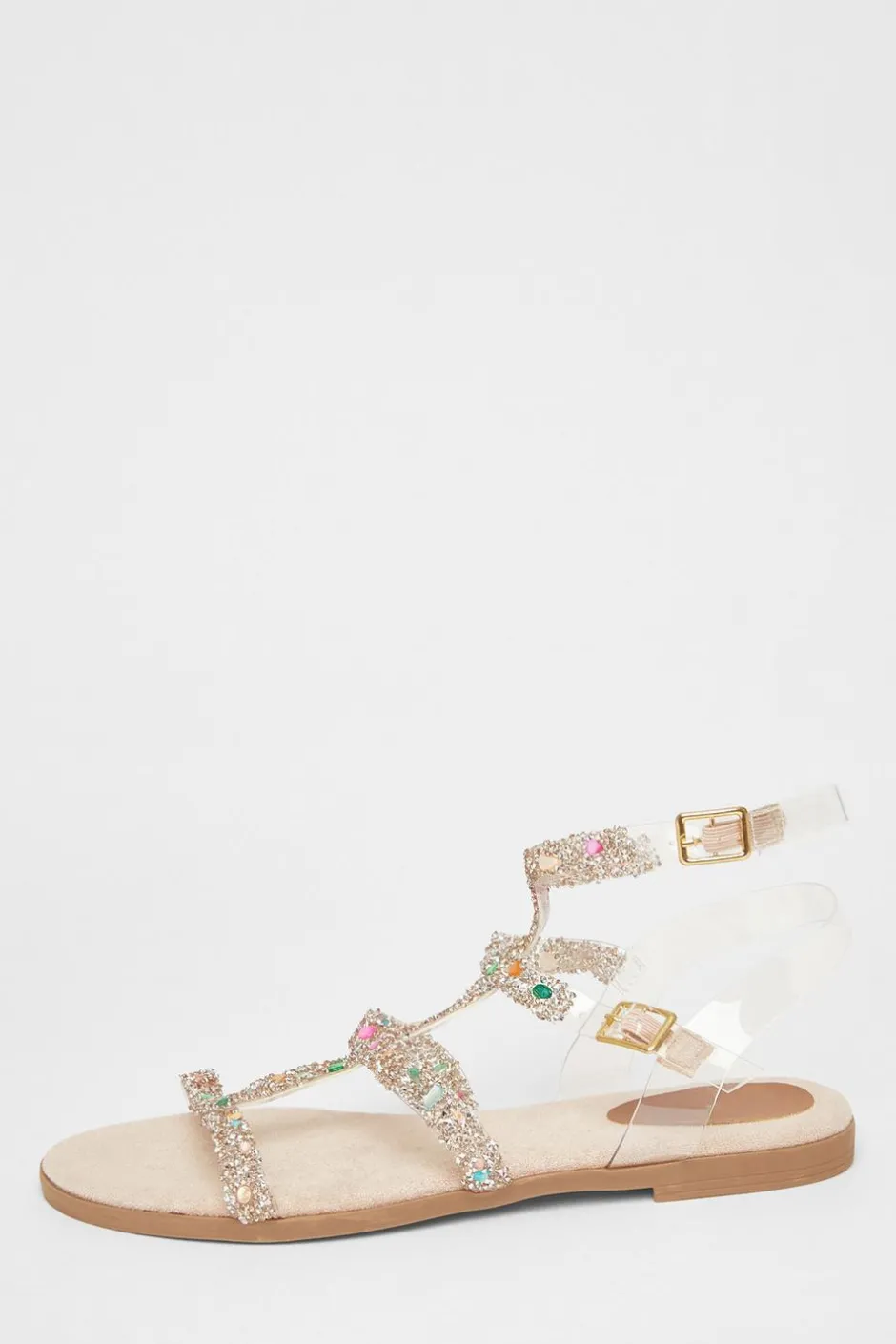 Quiz Nude Diamante Gladiator Sandals New