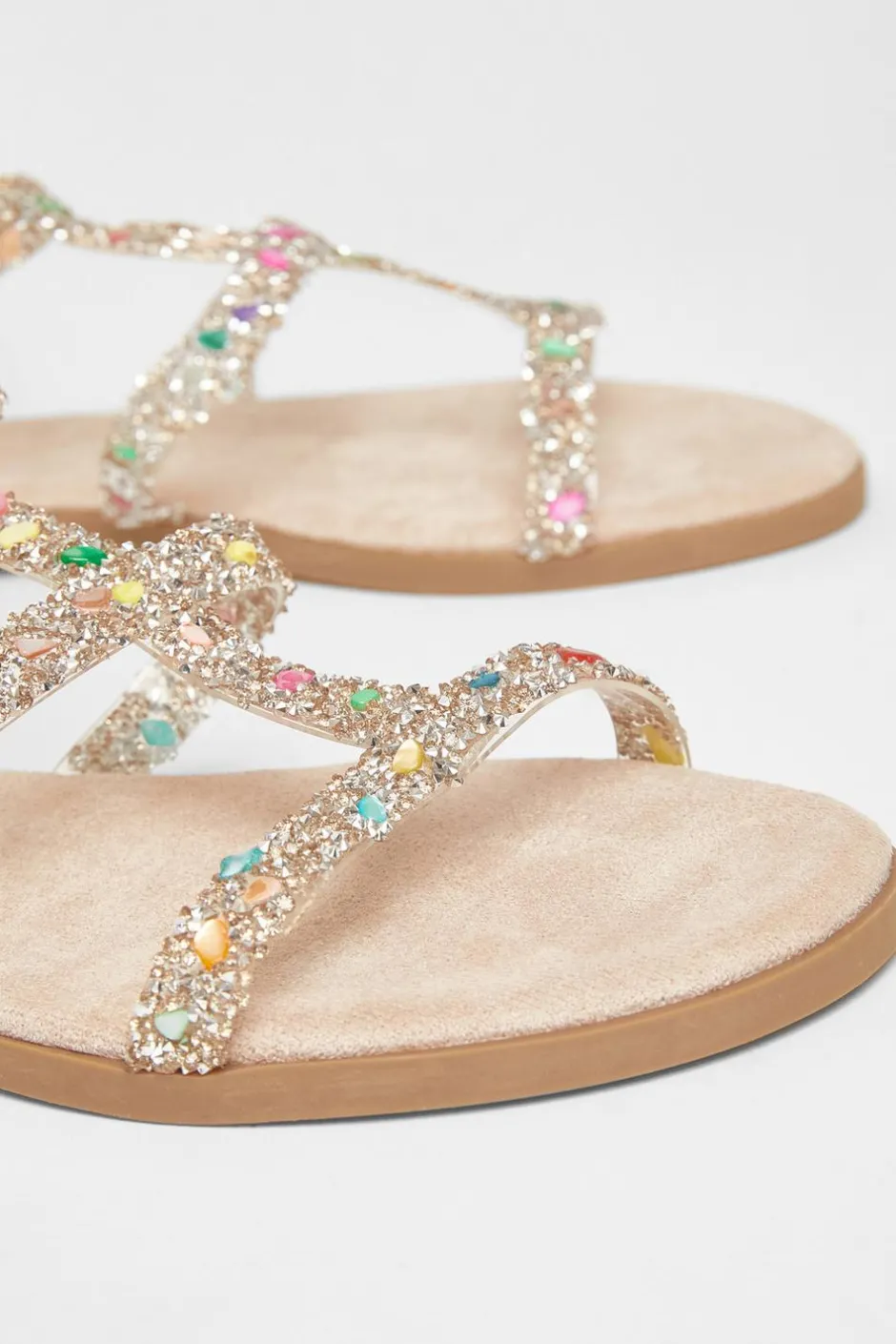 Quiz Nude Diamante Gladiator Sandals New
