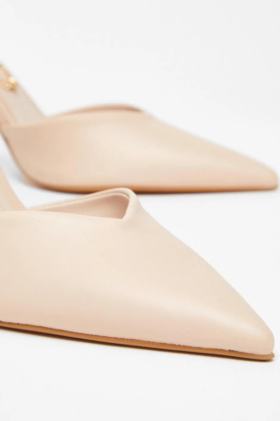 Quiz Nude Faux Leather Court Heels Outlet