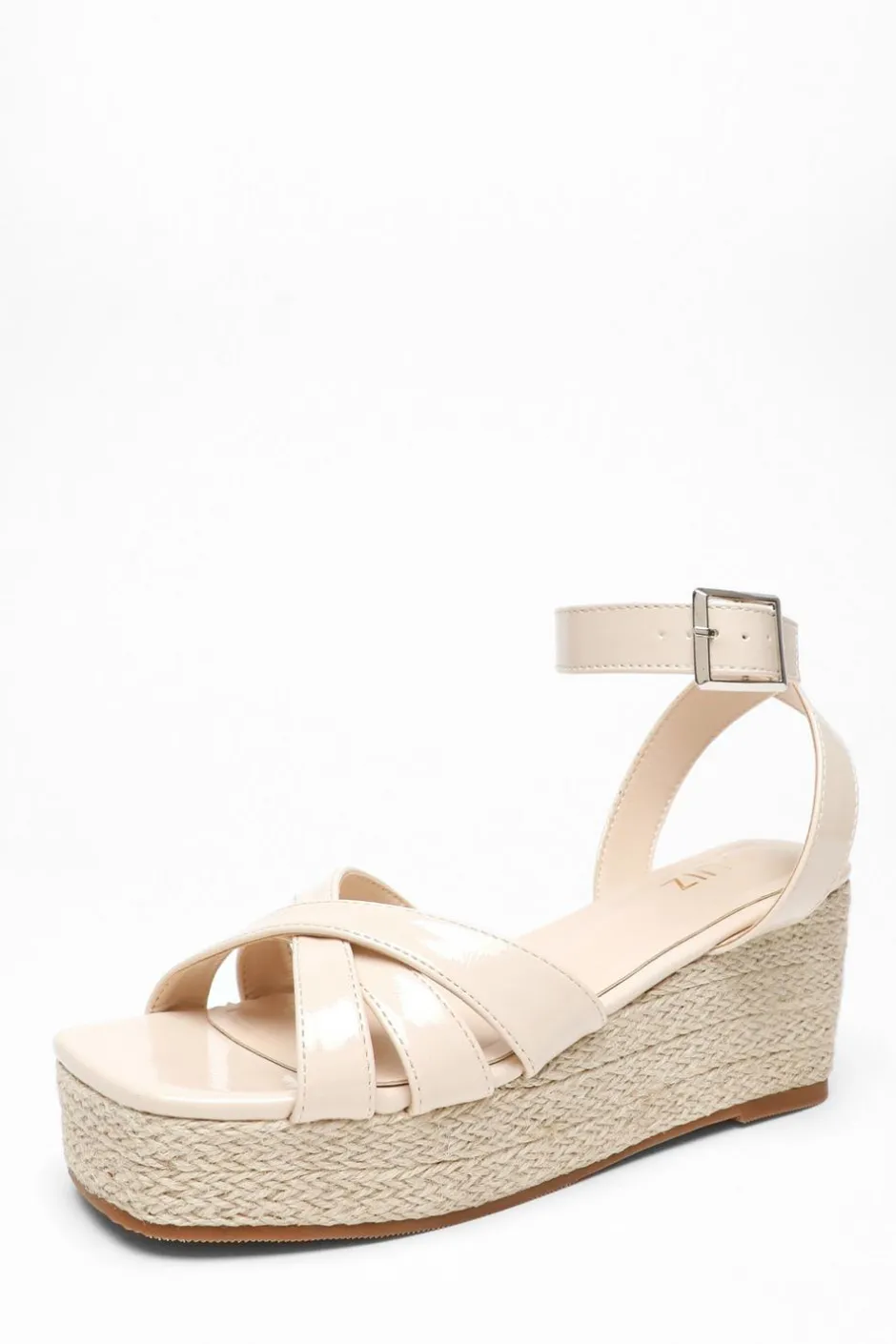 Quiz Faux Leather Strappy Wedges Nude Discount