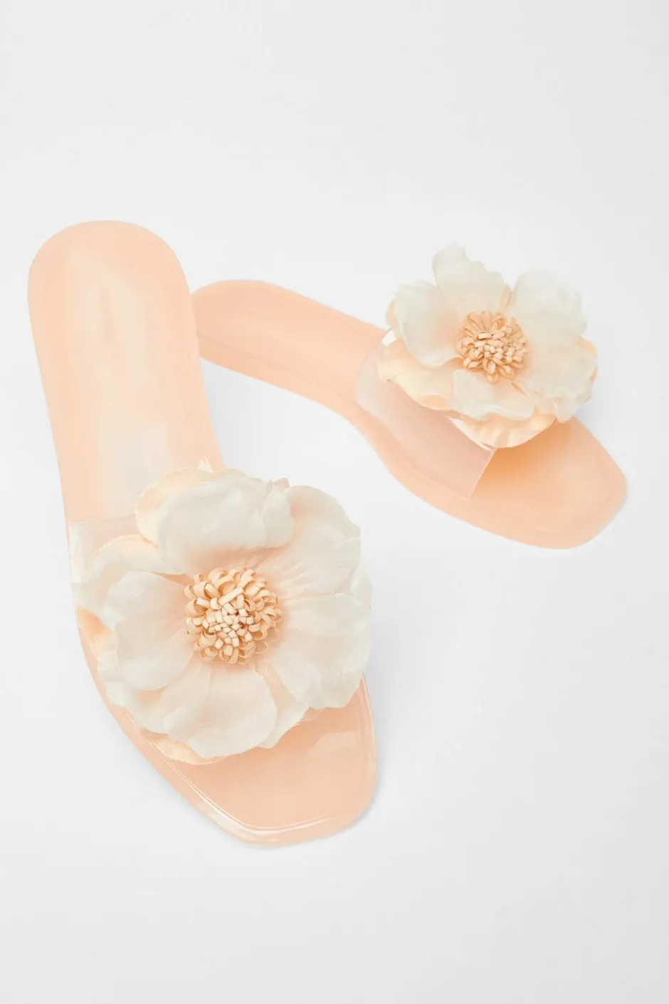 Quiz Floral Jelly Sandals Nude New