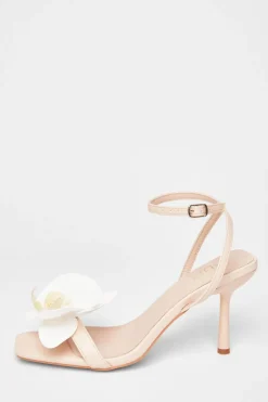 Quiz Flower Detail Stiletto Heels Nude