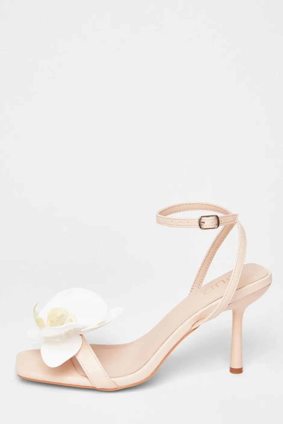 Quiz Flower Detail Stiletto Heels Nude