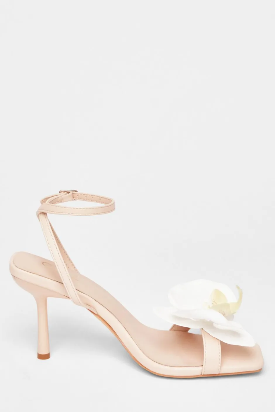 Quiz Flower Detail Stiletto Heels Nude