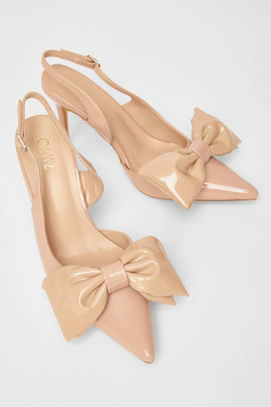 Quiz Patent Bow Court Heels Nude