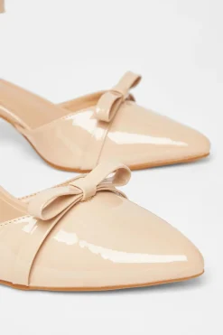 Quiz Patent Bow Court Heels Nude Clearance