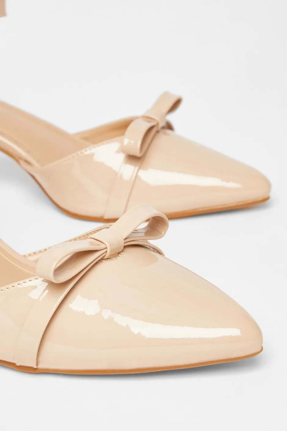 Quiz Patent Bow Court Heels Nude Clearance