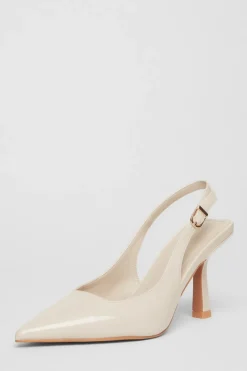 Quiz Patent Slingback Low Court Heels Nude Best