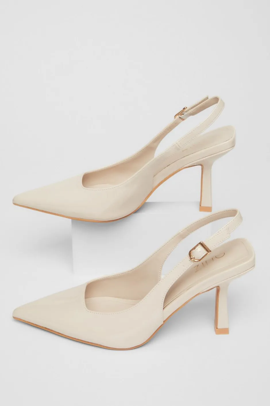 Quiz Patent Slingback Low Court Heels Nude Best