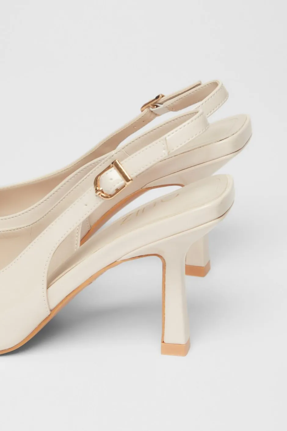 Quiz Patent Slingback Low Court Heels Nude Best