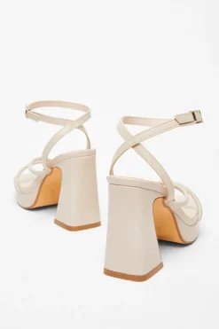 Quiz Platform Heeled Sandals Nude Sale