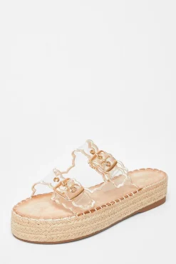 Quiz Scallop Flatform Sandals Nude Discount