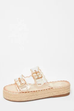 Quiz Scallop Flatform Sandals Nude Discount