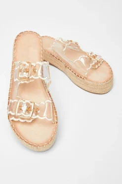 Quiz Scallop Flatform Sandals Nude Discount