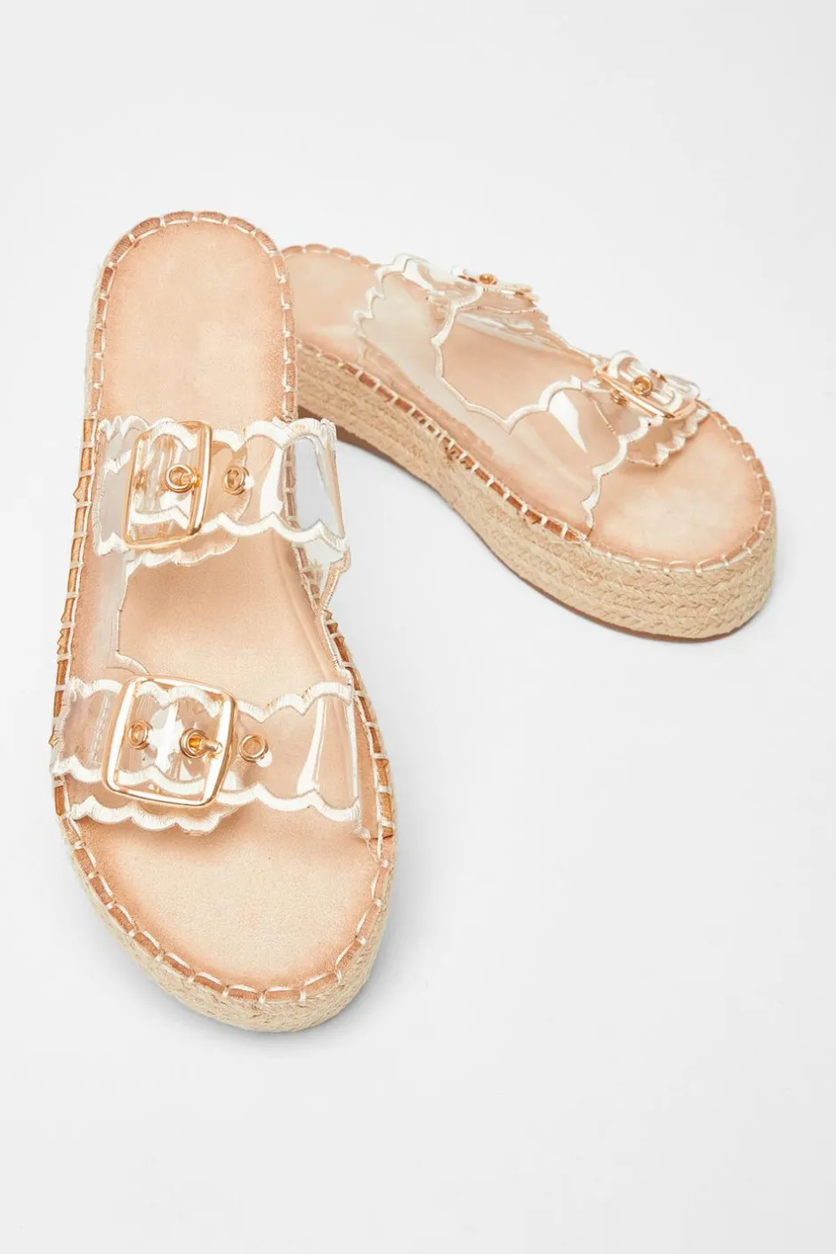 Quiz Scallop Flatform Sandals Nude Discount
