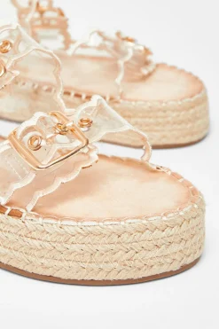Quiz Scallop Flatform Sandals Nude Discount