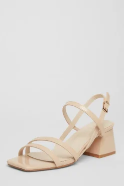 Quiz Sling Back Heeled Sandal Nude New