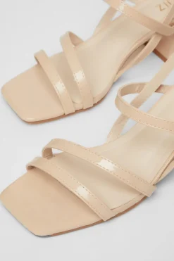 Quiz Sling Back Heeled Sandal Nude New