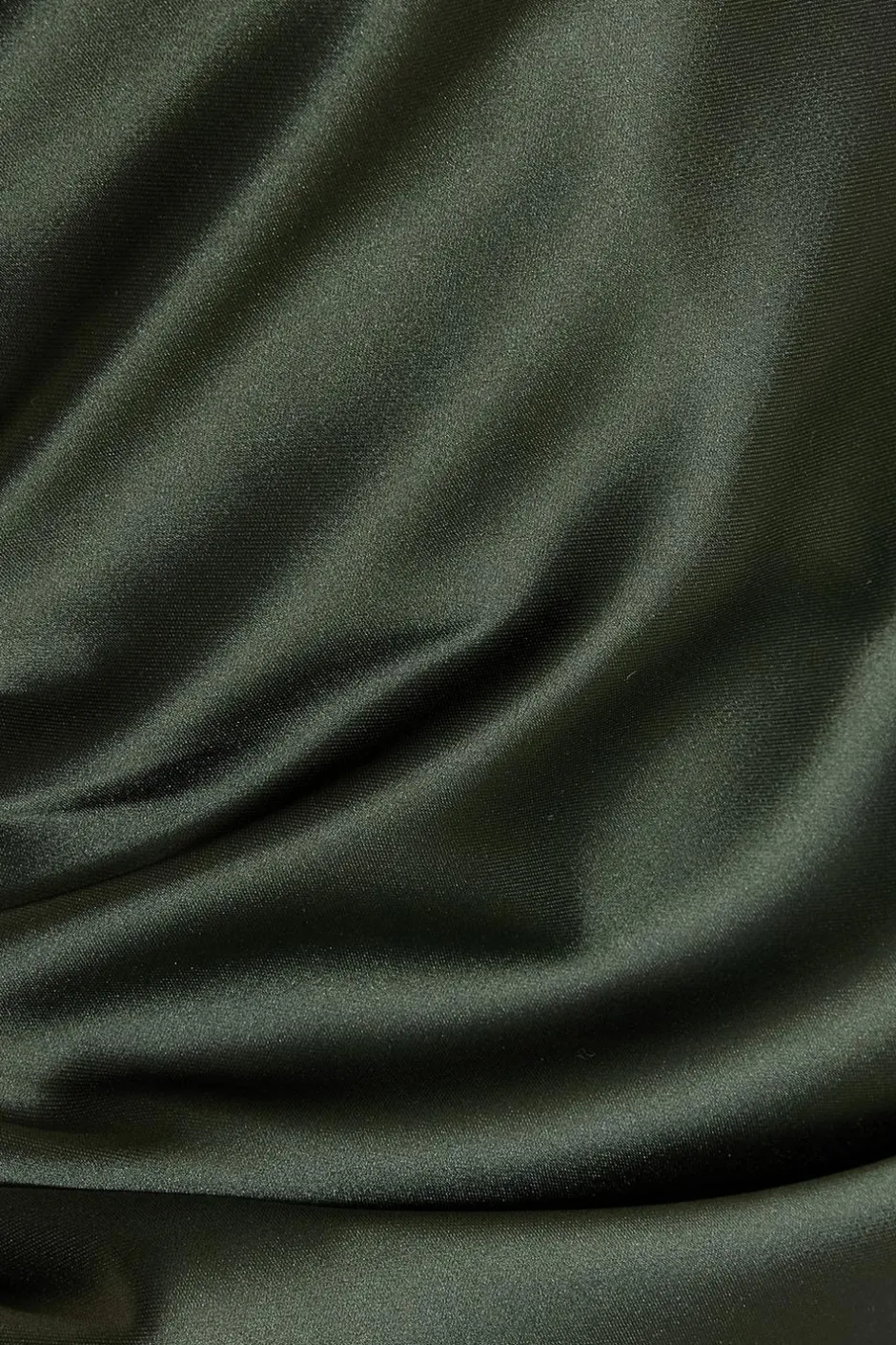 Quiz Satin Ruched Midi Dress Olive Outlet