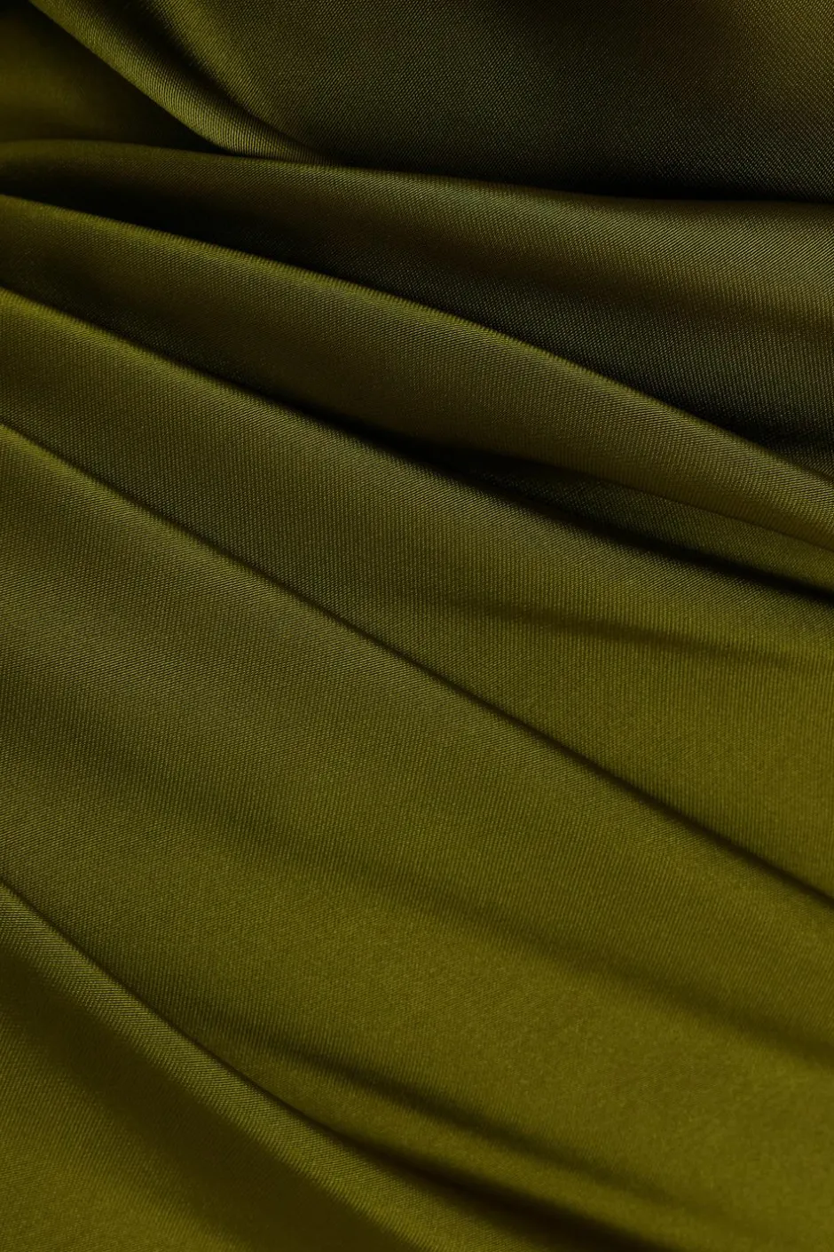 Quiz Satin Wrap Neck Maxi Dress Olive Clearance