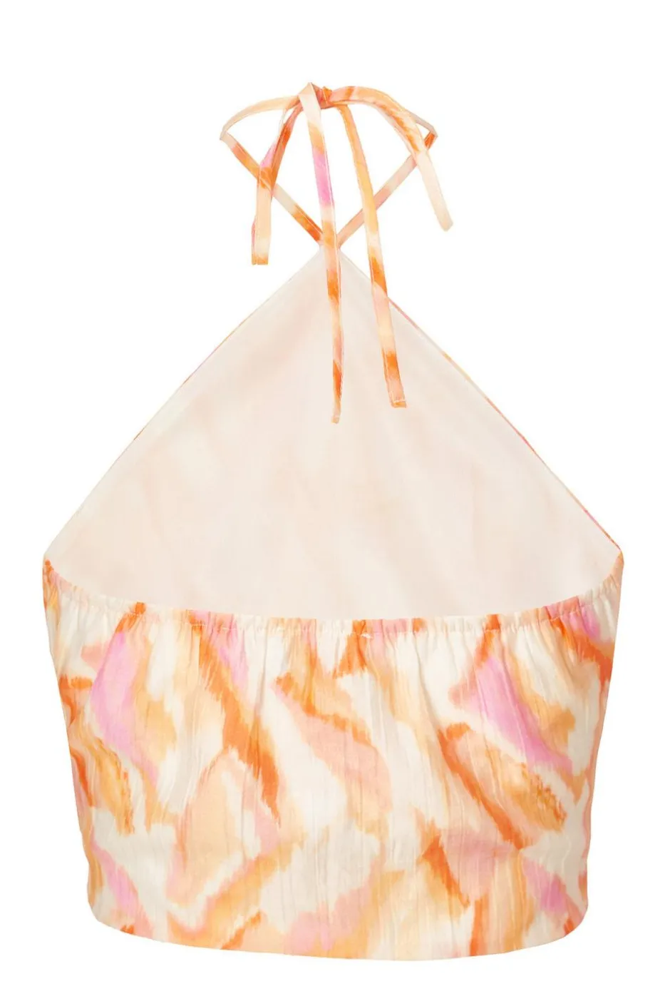 Quiz Orange Abstract Halter Neck Top