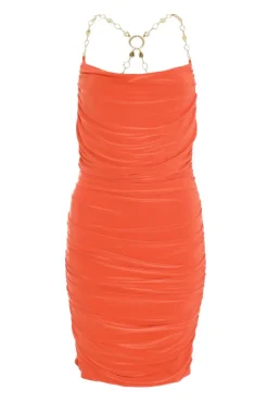 Quiz Orange Chain Bodycon Mini Dress Hot