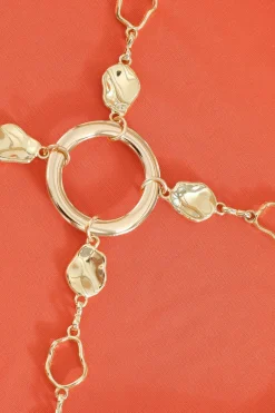 Quiz Orange Cowl Neck Chain Crop Top Hot