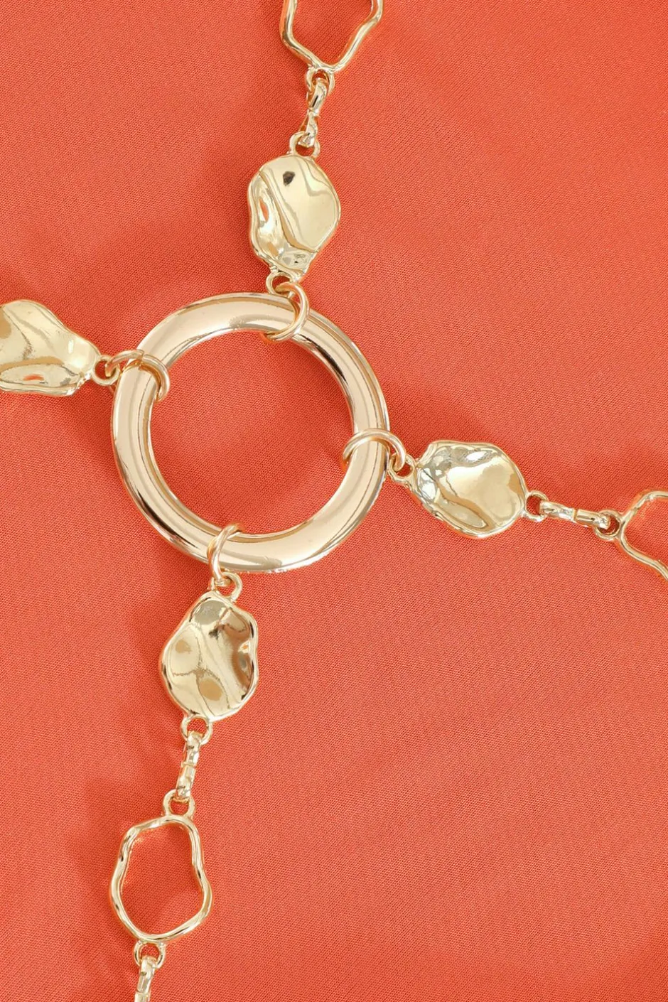 Quiz Orange Cowl Neck Chain Crop Top Hot