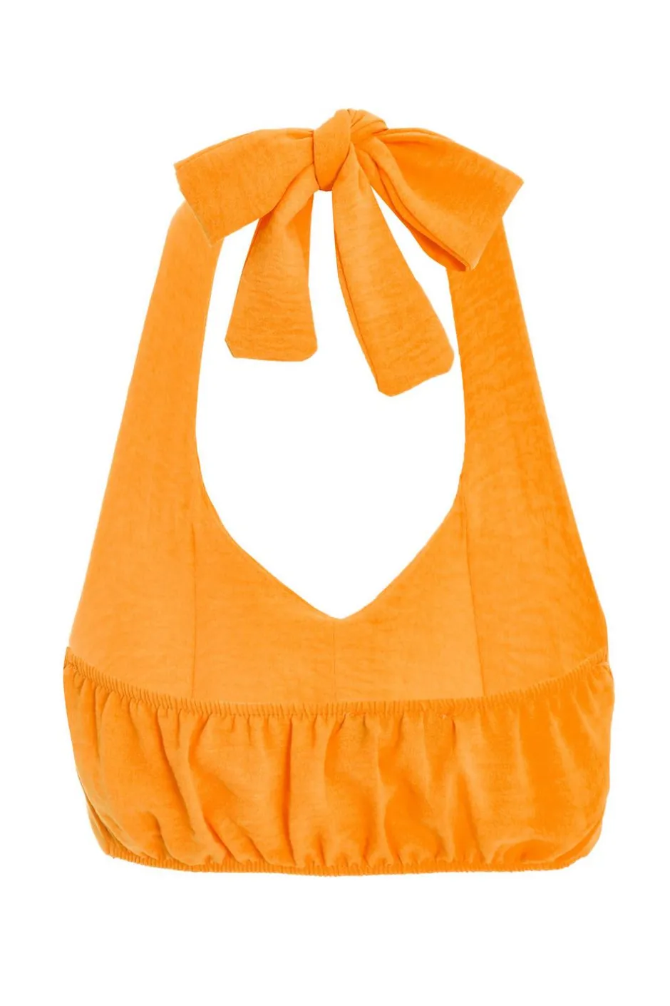 Quiz Orange Halter Neck Crop Top Outlet