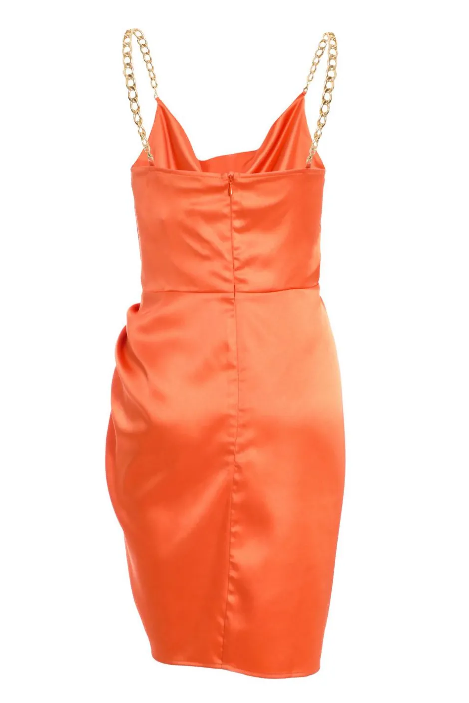 Quiz Orange Satin Mini Dress New