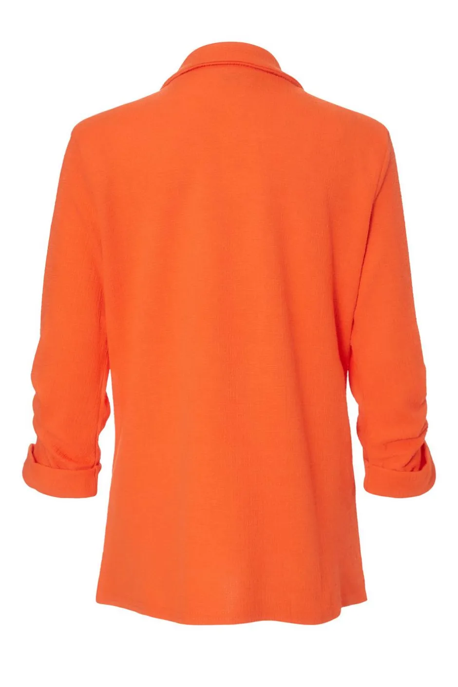 Quiz Textured Ruched Sleeve Blazer Orange Outlet