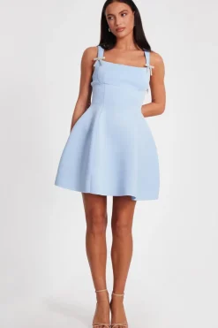 Quiz A-Line Mini Dress Pale Blue Discount