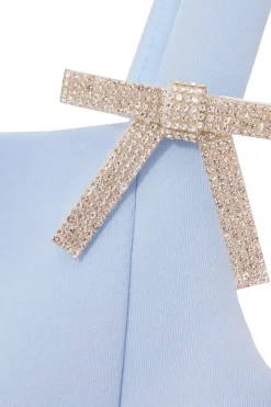 Quiz A-Line Mini Dress Pale Blue Discount