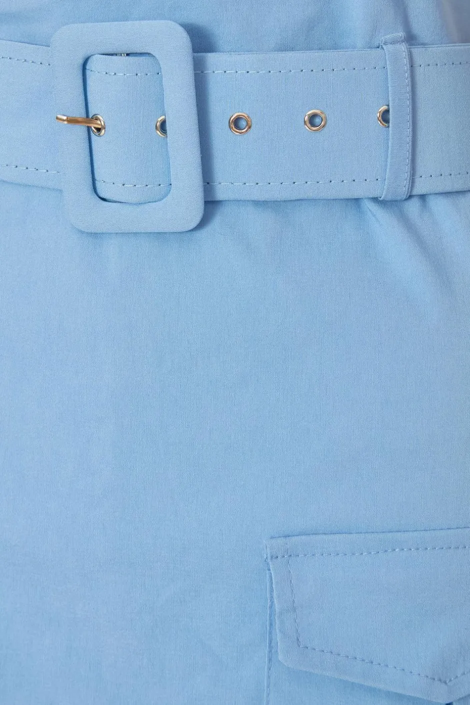 Quiz Pale Blue Belted Playsuit Outlet